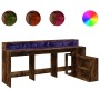 Schreibtisch mit LED-Beleuchtung, Eichenholz in Raucheiche-Optik, 200x104x91cm. von , Schreibtische - Ref: Foro24-3309469, Pr...
