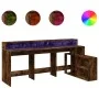 Schreibtisch mit LED-Beleuchtung, Eichenholz in Raucheiche-Optik, 200x104x91cm. von , Schreibtische - Ref: Foro24-3309469, Pr...