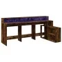 Schreibtisch mit LED-Beleuchtung, Eichenholz in Raucheiche-Optik, 200x104x91cm. von , Schreibtische - Ref: Foro24-3309469, Pr...