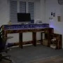 Schreibtisch mit LED-Beleuchtung, Eichenholz in Raucheiche-Optik, 200x104x91cm. von , Schreibtische - Ref: Foro24-3309469, Pr...