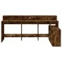 Schreibtisch mit LED-Beleuchtung, Eichenholz in Raucheiche-Optik, 200x104x91cm. von , Schreibtische - Ref: Foro24-3309469, Pr...