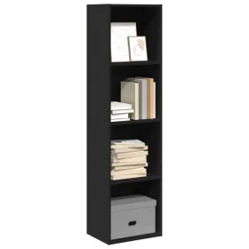 Engineered wood black shelf 40x30x152 cm by , Bookcases and shelves - Ref: Foro24-857877, Price: 58,36 €, Discount: %