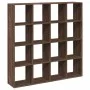 Engineered wood brown oak bookshelf 137.5x29x137.5 cm by , Bookcases and shelves - Ref: Foro24-3310295, Price: 140,71 €, Disc...