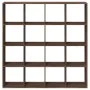 Engineered wood brown oak bookshelf 137.5x29x137.5 cm by , Bookcases and shelves - Ref: Foro24-3310295, Price: 140,71 €, Disc...
