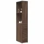 Narrow brown oak wood bathroom cabinet with wheels by , Lockers and storage cabinets - Ref: Foro24-855301, Price: 87,23 €, Di...