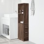 Schmaler Badezimmerschrank mit Rollen aus braunem Eichenholz. von , Schließfächer und Lagerschränke - Ref: Foro24-855301, Pre...