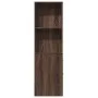Narrow brown oak wood bathroom cabinet with wheels by , Lockers and storage cabinets - Ref: Foro24-855301, Price: 87,23 €, Di...