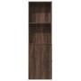 Schmaler Badezimmerschrank mit Rollen aus braunem Eichenholz. von , Schließfächer und Lagerschränke - Ref: Foro24-855301, Pre...