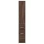 Narrow brown oak wood bathroom cabinet with wheels by , Lockers and storage cabinets - Ref: Foro24-855301, Price: 87,23 €, Di...