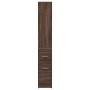 Schmaler Badezimmerschrank mit Rollen aus braunem Eichenholz. von , Schließfächer und Lagerschränke - Ref: Foro24-855301, Pre...