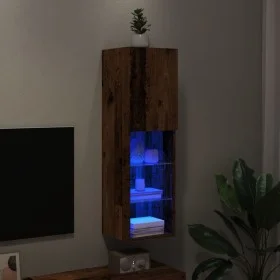 TV-Möbel mit LED-Lichtern aus gealtertem Holz, 30,5x30x102 cm. von , TV-Möbel - Ref: Foro24-857676, Preis: 60,39 €, Rabatt: %