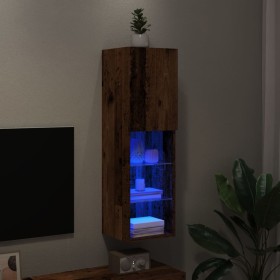 TV-Möbel mit LED-Lichtern aus gealtertem Holz, 30,5x30x102 cm. von , TV-Möbel - Ref: Foro24-857676, Preis: 61,33 €, Rabatt: %