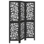 3-panel solid Paulownia wood room divider screen in black. by , Room dividers - Ref: Foro24-358749, Price: 82,52 €, Discount: %