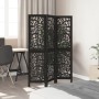 3-panel solid Paulownia wood room divider screen in black. by , Room dividers - Ref: Foro24-358749, Price: 82,52 €, Discount: %