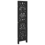 Biombo separador de 3 paneles madera maciza Paulownia negro de , Divisores de ambientes - Ref: Foro24-358749, Precio: 82,15 €...