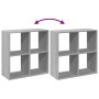 Librería divisor madera ingeniería gris Sonoma 69,5x29x69,5 cm