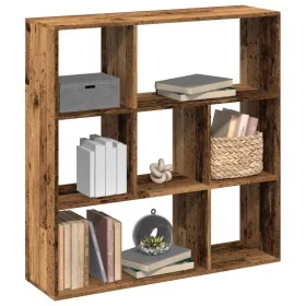 Aged engineering wood divider bookcase 102x29x103.5 cm by , Bookcases and shelves - Ref: Foro24-858055, Price: 81,15 €, Disco...