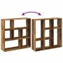 Aged engineering wood divider bookcase 102x29x103.5 cm by , Bookcases and shelves - Ref: Foro24-858055, Price: 81,15 €, Disco...