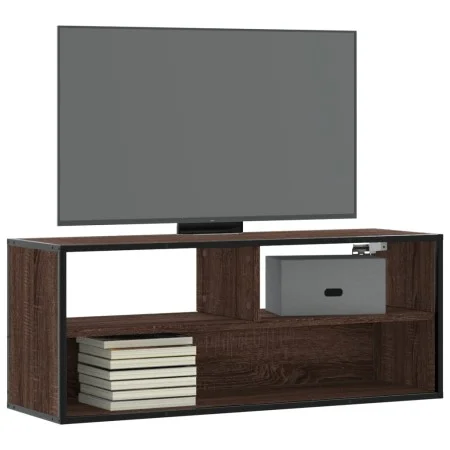 TV stand made of engineered wood and metal in brown oak, measuring 100x31x39.5 cm. by , TV Furniture - Ref: Foro24-848938, Pr...