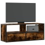 Mueble TV metal y madera contrachapada roble humo 100x31x39,5cm de , Muebles TV - Ref: Foro24-848931, Precio: 70,08 €, Descue...