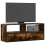 TV-Möbel aus Metall und geräucherter Eichen-Sperrholzplatte, 100x31x39,5 cm. von , TV-Möbel - Ref: Foro24-848931, Preis: 57,0...