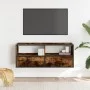 Mueble TV metal y madera contrachapada roble humo 100x31x39,5cm de , Muebles TV - Ref: Foro24-848931, Precio: 57,00 €, Descue...