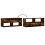 Mueble TV metal y madera contrachapada roble humo 100x31x39,5cm de , Muebles TV - Ref: Foro24-848931, Precio: 70,08 €, Descue...