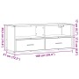 Mueble TV metal y madera contrachapada roble humo 100x31x39,5cm de , Muebles TV - Ref: Foro24-848931, Precio: 70,08 €, Descue...