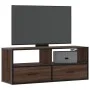 TV-Möbel aus Ingenieurholz und Metall in Eichenbraun, 100x31x39,5 cm. von , TV-Möbel - Ref: Foro24-848933, Preis: 58,71 €, Ra...