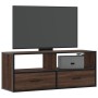 TV-Möbel aus Ingenieurholz und Metall in Eichenbraun, 100x31x39,5 cm. von , TV-Möbel - Ref: Foro24-848933, Preis: 72,27 €, Ra...