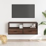 TV-Möbel aus Ingenieurholz und Metall in Eichenbraun, 100x31x39,5 cm. von , TV-Möbel - Ref: Foro24-848933, Preis: 72,27 €, Ra...