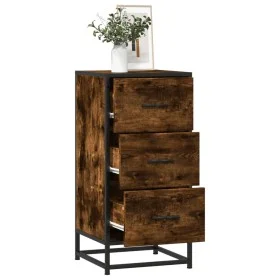 Engineered wood and smoked oak metal sideboard 35.5x35x76 cm by , Sideboards - Ref: Foro24-848946, Price: 63,96 €, Discount: %