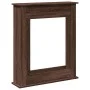 Kaminholzregal aus braunem Eichen-Ingenieurholz, 75x20x87,5 cm. von , Zubehör für Holzöfen und Kamine - Ref: Foro24-854586, P...