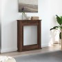 Kaminholzregal aus braunem Eichen-Ingenieurholz, 75x20x87,5 cm. von , Zubehör für Holzöfen und Kamine - Ref: Foro24-854586, P...
