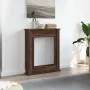 Kaminholzregal aus braunem Eichen-Ingenieurholz, 75x20x87,5 cm. von , Zubehör für Holzöfen und Kamine - Ref: Foro24-854586, P...