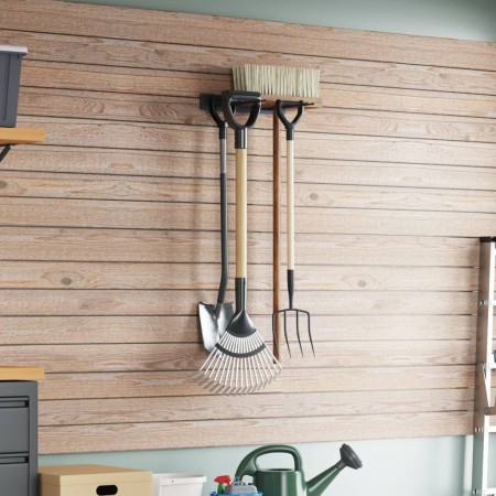 Black steel garden wall tool rack by , Tool Organization and Storage - Ref: Foro24-4019131, Price: 10,49 €, Discount: %