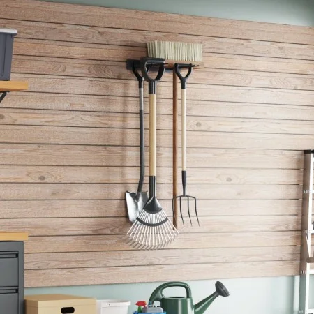 Black steel garden wall tool rack by , Tool Organization and Storage - Ref: Foro24-4019131, Price: 10,35 €, Discount: %