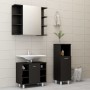 3-teiliges Badezimmermöbelset aus schwarzem Holzwerkstoff von vidaXL, Badezimmermöbel - Ref: Foro24-3056944, Preis: 170,82 €,...