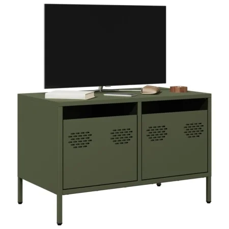TV-Möbel aus kaltgewalztem Stahl in Olivgrün, 68x39x43,5 cm. von , TV-Möbel - Ref: Foro24-851236, Preis: 68,89 €, Rabatt: %