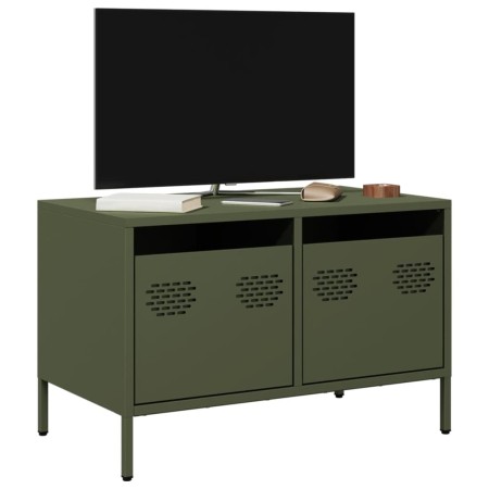 TV-Möbel aus kaltgewalztem Stahl in Olivgrün, 68x39x43,5 cm. von , TV-Möbel - Ref: Foro24-851236, Preis: 69,53 €, Rabatt: %