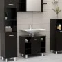 3-teiliges Badezimmermöbelset aus schwarzem Holzwerkstoff von vidaXL, Badezimmermöbel - Ref: Foro24-3056944, Preis: 173,22 €,...