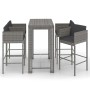 5-teiliges Garten-Barmöbel-Set und graue synthetische Rattankissen von vidaXL, Gartensets - Ref: Foro24-3094785, Preis: 422,8...