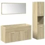 3-piece bathroom furniture set made of Sonoma oak plywood. by , Bathroom furniture - Ref: Foro24-3324994, Price: 118,81 €, Di...