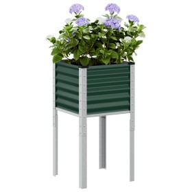 Olive green steel planter 45x45x88 cm by , Pots and planters - Ref: Foro24-4008963, Price: 38,74 €, Discount: %