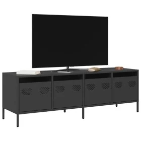 TV-Möbel aus schwarzem kaltgewalztem Stahl, 135x39x43,5 cm. von , TV-Möbel - Ref: Foro24-851304, Preis: 108,22 €, Rabatt: %