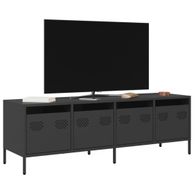 TV-Möbel aus schwarzem kaltgewalztem Stahl, 135x39x43,5 cm. von , TV-Möbel - Ref: Foro24-851304, Preis: 109,21 €, Rabatt: %