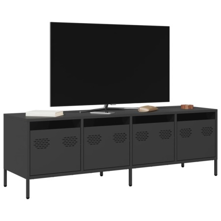 TV-Möbel aus schwarzem kaltgewalztem Stahl, 135x39x43,5 cm. von , TV-Möbel - Ref: Foro24-851304, Preis: 109,21 €, Rabatt: %