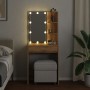Frisiertisch mit LED-Lichtern Eiche Handwerker 60x40x140 cm von , Tische - Ref: Foro24-857000, Preis: 119,20 €, Rabatt: %
