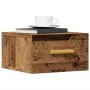 Wall-mounted bedside table in aged wood, 35x35x20 cm by , Nightstands - Ref: Foro24-857063, Price: 27,41 €, Discount: %