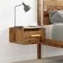 Wall-mounted bedside table in aged wood, 35x35x20 cm by , Nightstands - Ref: Foro24-857063, Price: 27,41 €, Discount: %